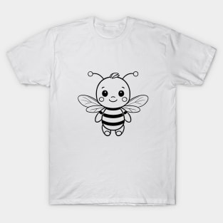 Cute Baby Bee Animal Outline T-Shirt